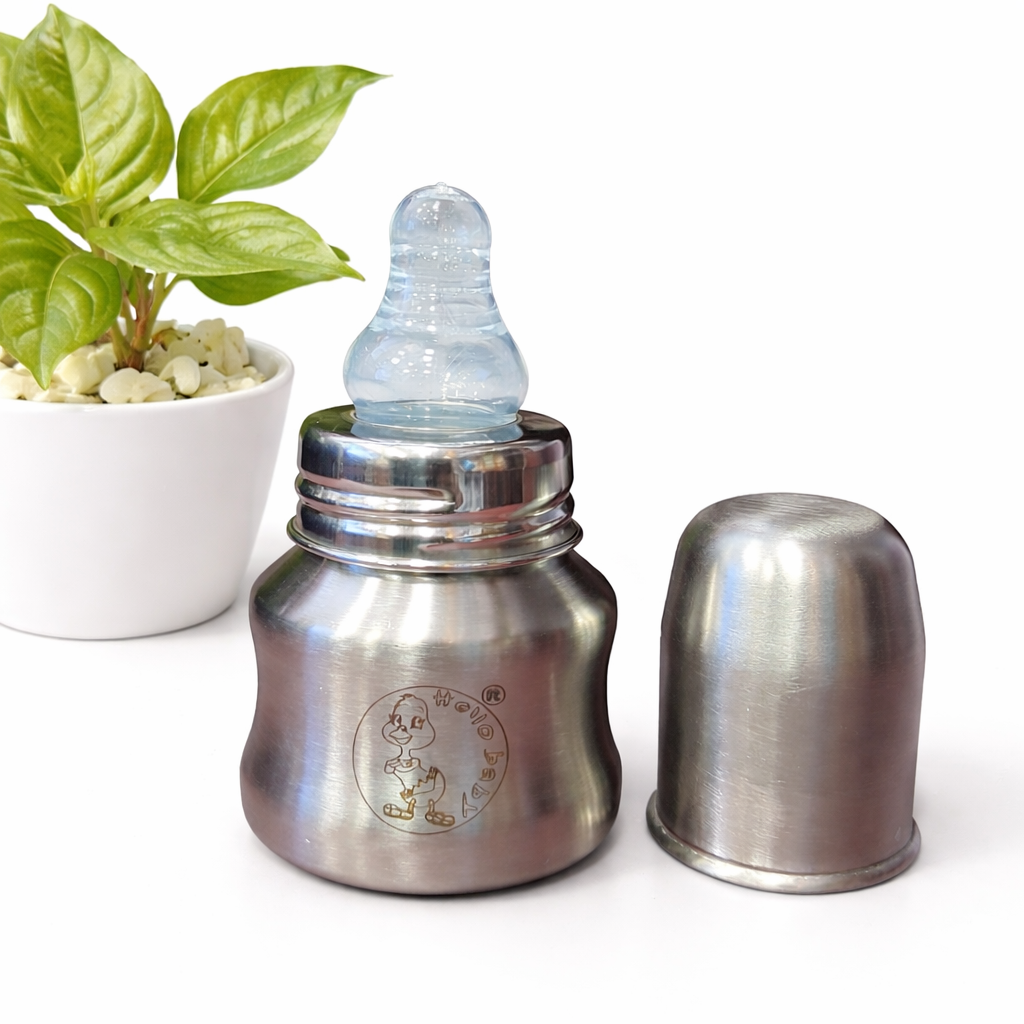 60ml Stainless Steel Baby Feeding Bottle – BPA Free Anti-Colic Mini Bottle code:NBE